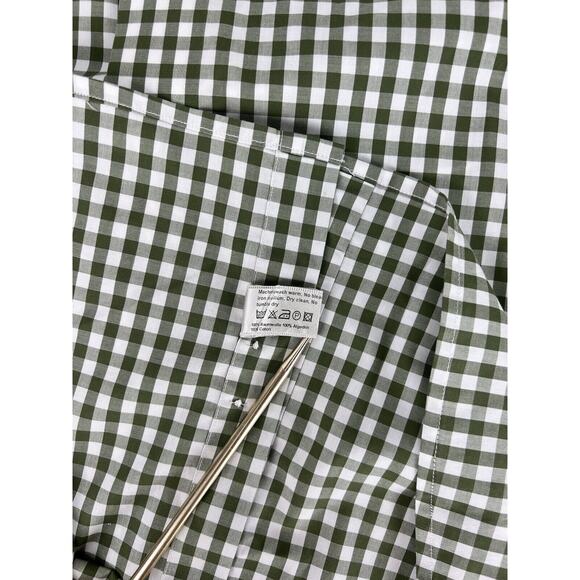 ETON Contemporary Medium Green Checkered Long Sleeve Button Up Cotton Shirt - Picture 6 of 6